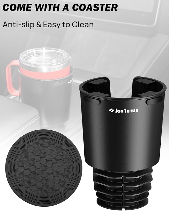 JOYTUTUS 2 Pack Car Cup Holder Expander with Offset Base, Fit for YETI, Hydro Flask, Cup Holder Expander for Car Hold 18-40 o
