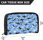 Car Tissue Holder Car Visor Organizer Tissue Box Holder for Car Sun Visor Organizer with Car Vehicle Accessories Essentials Interior for Women Men Marine Sky Blue Shark