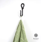 RTZEN Wall Mount Hook Set - Wrought Iron Decorative Rustic Metal Coat Hooks for Hanging - Handcrafted Classic Farmhouse Wall 