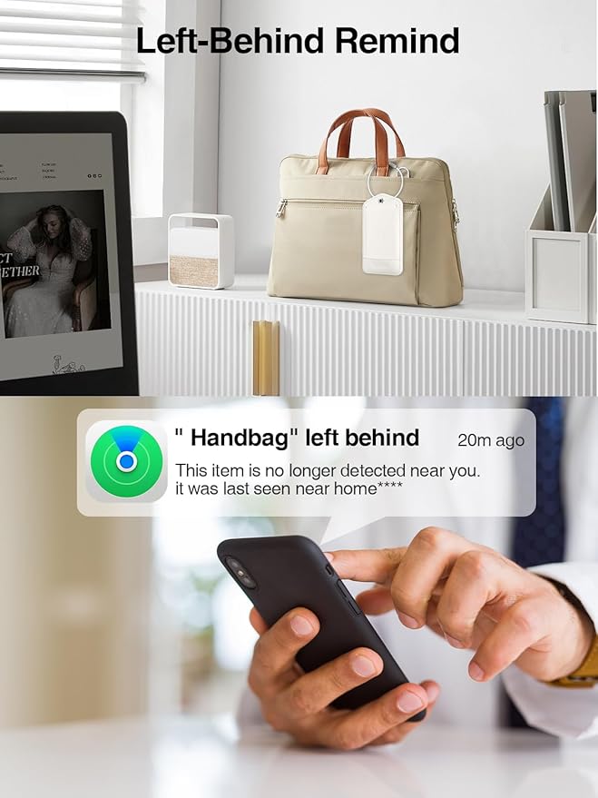 TopMade Smart Luggage Tag with Find My, Premium Leather Luggage Tags for Suitcase, Travel Bags, Backpacks, Anti-Lost Suitcase