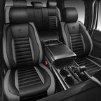 CAR PASS Nappa Leather Car Seat Covers Full Set, Luxury Seat Protector for Cars, Waterproof Anti-Slip Seat Cushion Armrest Co