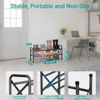 YEASHEIN 2-Tier Expandable Shoe Rack for Closet Floor, X-Frame Metal Small Shoe Rack for Entryway, Adjustable Shoe Shelf Orga