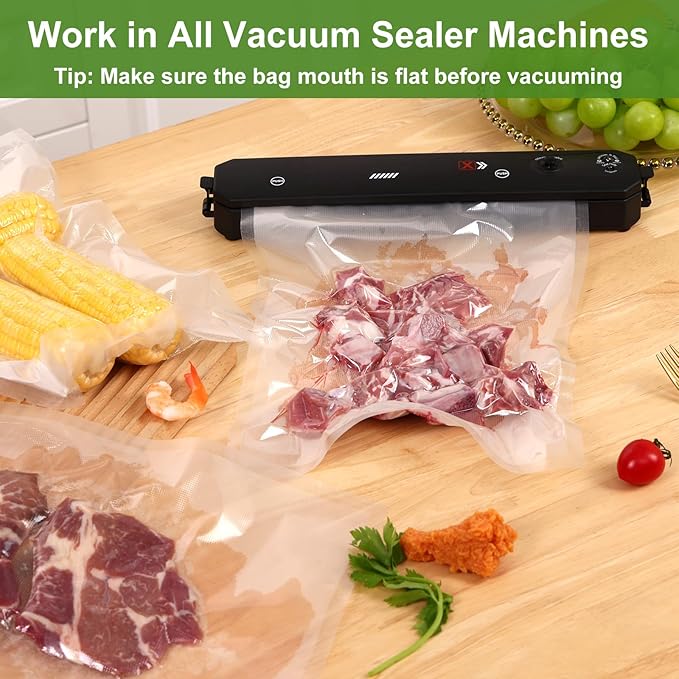 Moretoes 200pcs Vacuum Sealer Bags, Food Saver Bags Gallon 11" x 16" BPA Free, Pre-cut Commercial Grade Vac Bags for Food Sto