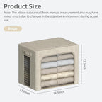 FHSQX 6 Pack Clothes Storage Bins with Metal Frame- Foldable Storage Bins for Clothes Linen Fabric Storage Box with Opening C