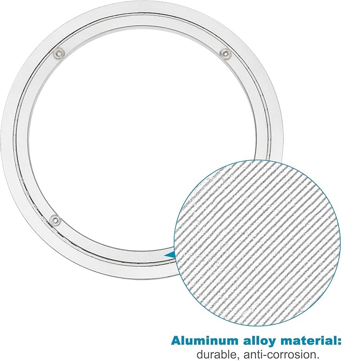 MECCANIXITY Aluminum Lazy Susan 12 Inch Muffler Turntable Ring Bearing Metal Rotating Turntable Bearings Swivel Plate Hardwar