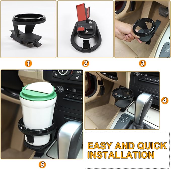 Center Console Cup Holder Compatible with BMW 3 Series 2005-2012 E90 E91 E92 E93 325i 320i 318i,Passenger Front Seat Center C