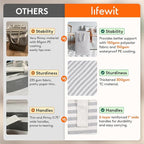 Lifewit 3 Pack Laundry Basket 90L Each, Collapsible Clothes Hamper with Reinforced Handles, Freestanding Waterproof Design fo