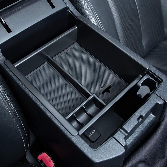 JKCOVER Center Console Organizer Tray Compatible with Toyota 4Runner 2010-2021 2022 2023 2024 and Kia Telluride 2020-2024 2025 Accessories,Insert Armrest Box Secondary Storage ABS Black Materials