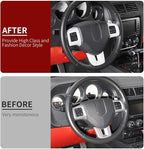 Linskip Steering Wheel Trim Compatible with Dodge Journey 2013-2022 & Charger/Challenger/Durango/Dart 2009-2014, Journey Steering Wheel Cover, Journey Interior Accessories 3Pcs(White)