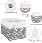 Fab totes Storage Bins [4-Pack], Foldable Storage Baskets for Organizing Toys, Books, Shelves, Closet, Large Storage Box with