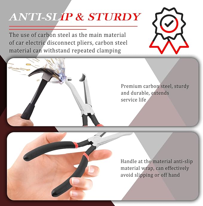 Electrical Disconnect Pliers for Cars with Terminal Removal Tool Kit,Sturdy Electrical Connector Pliers with Double Head/60° 