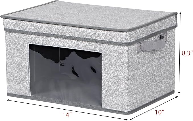 Univivi Fabric Foldable Storage Bins with Lids Collapsible Storage Boxes Bins Organization Baskets for Home, Closet, Playroom