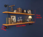 Industrial Pipe Shelving Shelf Rustic Wood Wall Shelves Industrial Floating Shelves for Wall 48 Inch Farmhouse Bookshelf Pipe