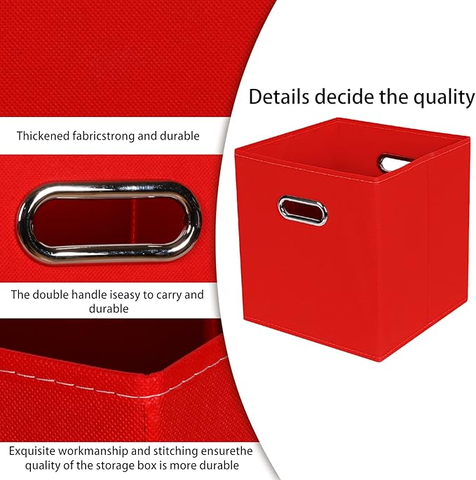 STOREONE Fabric Storage Bins Cubes Baskets Containers-(11X11X11) with Dual Handles for Shelf Closet, Nursery Home ， Bedroom O