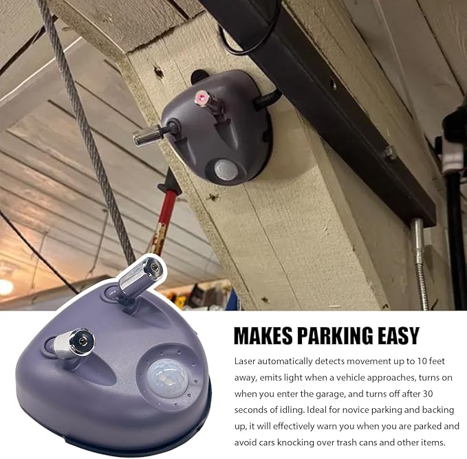 Dual Laser Garage Parking Assist Guide, 360-Degree Adjustable Parking Sensor with AC Adapter, Stop Indicator Light Distance System Wider Angles Park Assistance for Car SUV