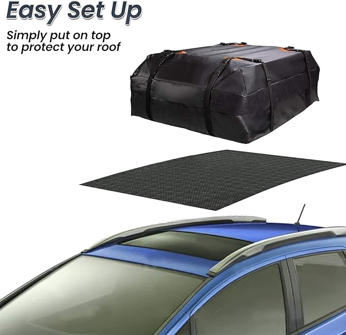 Zento Deals Car Roof Mat for Cargo Bag Mesh Rubber Mat for Car Roof Carrier Bag, Anti-Slip, Extra-Cushioning, Car Roof Padding, and Home Rubber Mat,Grip, Universal Usage,Car Roof Racks (2)