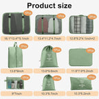 Packing Cubes for Travel-10 Set Luggage Organizer Bags for Family, Mesh Breathable Packing Cubes for Suitcases Durable Travel