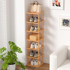 MHXW SXPN Bamboo Free Standing Shoe Rack Shelf Multi Tier Tall Wooden Stackable Shoes Rack Organizer for Closet Front Door En