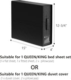 SUOCO SheetCube Bed Sheet Organizers and Storage 4 Pack, Foldable Linen Closet Organizer, Bedding Folder Storage Box Containe