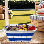 SAMMART 42L (11 gallon) Collapsible Plastic Laundry Basket - Foldable Pop Up Storage Container/Organizer - Space Saving Hampe