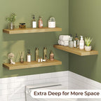 Fun Memories Floating Shelves for Wall 30 Inch Set of 3, Farmhouse Floating Shelves with Invisible Heavy Duty Bracket, 10 Inc