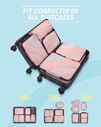 BAGSMART Compression Packing Cubes, 6 Set/4 Set/2 Set Travel Packing Cubes for Carry on Suitcases, Compression Suitcase Organ