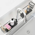 Sponge Holder for Kitchen Sink,Sink Caddy Organizers with Stone Drying Tray, Kitchen Sink Organizer for Sponges, Soap, 9.7" x