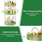 MOKANI 360 Rotating Makeup Organizer for Vanity, 3 Tier Adjustable Perfume Organizer for Dresser, Multi-Function Spinning Cos