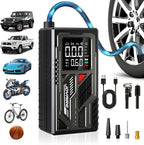 Air Pump for Inflatables & Tires, Portable Tire Inflator with 4000mAh Battery, 150PSI Cordless Air Compressor with Digital Gauge & Auto Shut-Off for Car, Bike, Air Mattress, Balls