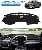 FIILINES Dash Cover for Dodge Ram 1500 2500 3500 2019-2026, Upgraded Breathable Dashboard Cover Soft Mesh Fabric Dash Mat Sun