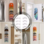 Hat Organizer for Baseball Caps 4Pack, Hat Rack for Wall with Strong Adhesive Hold up to 40 Hats, Hat Hanger Holder Display f