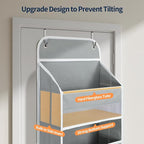 Yecaye Over The Door Organizer, Heavy Duty Hanging Organizers and Storage with 4 Large Capacity Pockets, Swing-Proof Behind T