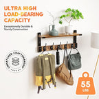 Oraich Wall Hooks with Shelf, Coat Rack Wall Mount for Coat Backpack Key Clothes Hanger, Wall Floating Shelf Hanging in Entry