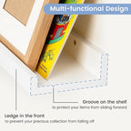 Picture Ledge Shelf for Wall, 24 inches Solid Pine Wood Nursery Book Shelves 3 Packs, Floating Ledge Shelves for Kids' Room B
