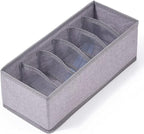 Qozary 3 Pack Sock Underwear Drawer Organizer Dividers, Collapsible Cabinet Closet Storage Boxes for Clothes, Socks, Lingerie