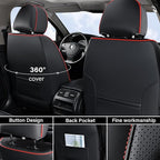 Coverado Car Seat Covers, Front Seat Cover, Waterproof Nappa Leather Seat Covers for Cars, 2 Pack Car Seat Protectors, Driver