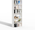 6 Tier Book Shelf，Wooden 6 Cube Storage Organizer,6 Tier Low Bookcase Storage Display Organizer, 64 Inch Versatile Cubes Shel