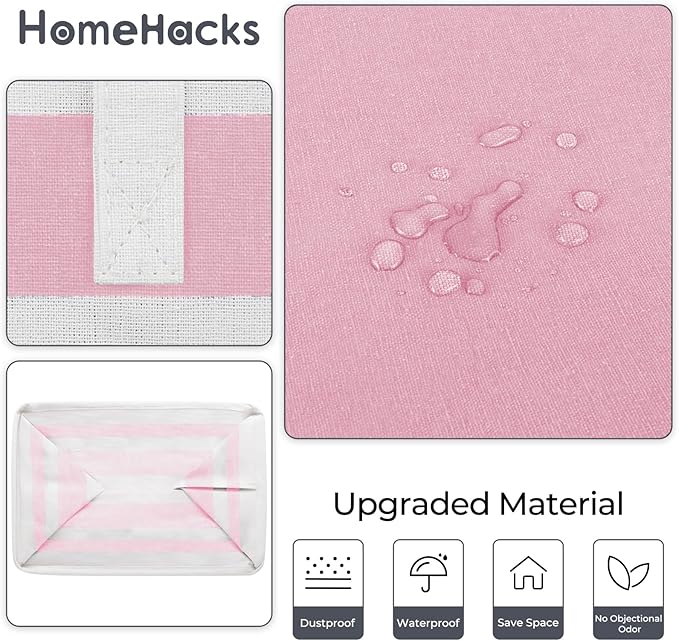 HomeHacks 2 Pack Large Laundry Baskets, Waterproof, Freestanding Laundry Hampers, Collapsible Clothes Hamper with Reinforced 