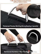 Small Trunk Organizer With Lid, For SUV Car Truck, Black 28L, Foldable Waterproof Oxford Fabric, 2-Compartments With Aluminiu