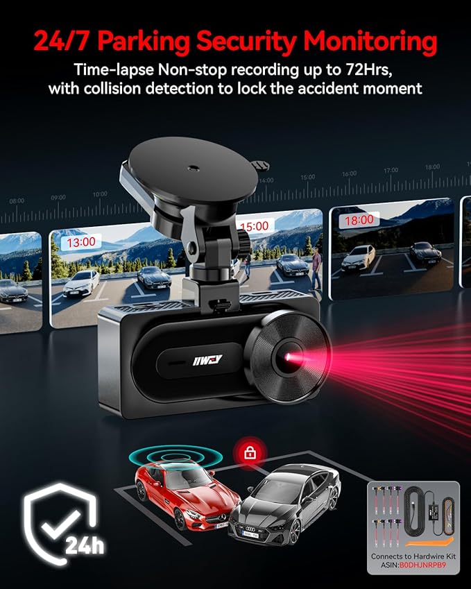 IIWEY 4K+4K Dash Cam Front and Rear, Dual STARVIS Sensor, 5G WiFi-6 (up to 20MB/s) with App, 128G SD Card Included, GPS, Dash