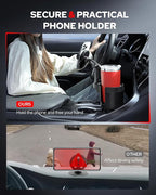 Benlari Upgraded Car Phone Holder - 2 in 1 Adjustable Cup Holder Expander Support 360° Degree Rotation - Car Cup Holder Phone Mount Compatible with All Smartphones