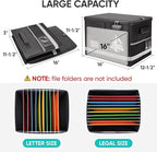 BALEINE Fireproof Document Box with Lock, Portable Fireproof Document Bag Waterproof Fire Proof File Boxes for Documents, Fil