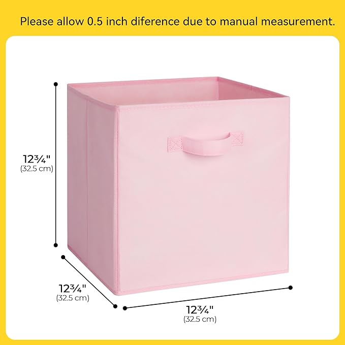 Cupic Cupid 13 Inch Storage Cube, Fabric Cube Storage Bin with Handles, Storage Cube Organizer for Clothes and Toys, Collapsi