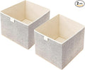 Storage Baskets, 11.8-Inch Woven Fabric Bins, Storage Cubes with Reinforced Handles, Organizer Bins for Closet Shelves, Folda
