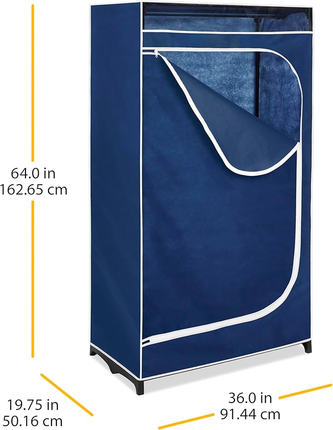 Whitmor Clothes Closet - Freestanding Garment Organizer with Sturdy Fabric Cover