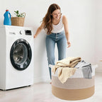 90L Large Blanket Basket,21.7"L x 21.7"W x 13.8"H Rope Woven Baskets with Handles, Toys Storage Bins,Laundry Basket Perfect f