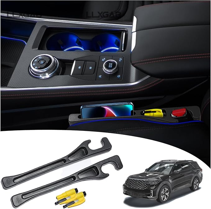 【Compatible with Ford Explorer】 Side Gap Fille,No Drop Seat Guard for Ford Explorer, Drop Seat Guards for Cars(2Pcs) with Emergency Keychain Car Escape Tool (2Pcs)
