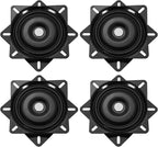 uxcell 3Pcs 6.5" Bar Stool Swivel Replacement, 360° Rotation Lazy Susan Turntable, Square Semi-Ball Bearing Seat Swivel Base 