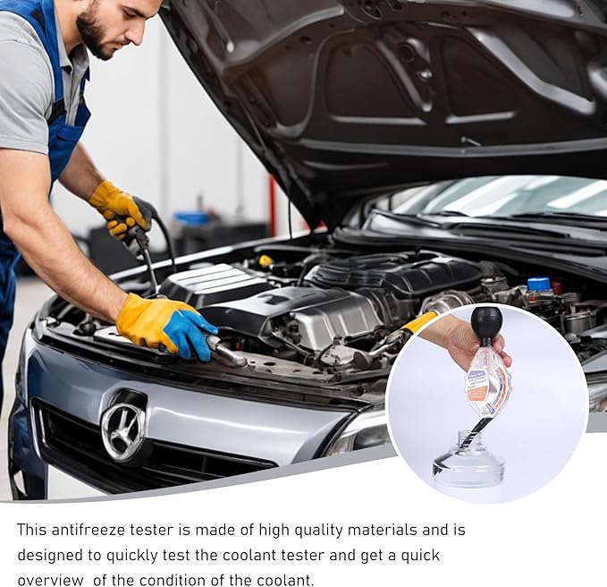 KVAEY 4PCS Coolant Tester Accessory, Automotive Professional Antifreeze Densitometer Freezing Testing Tool, Universal Coolant