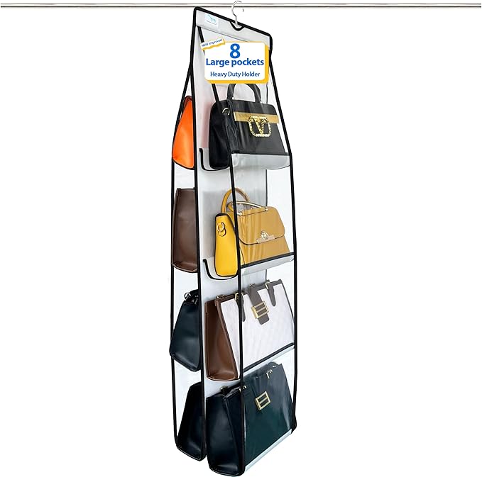 purse organizer, NEW improved Larger, purse organizer for closet,Heavy Duty Hooks, purse storage,Space-Saving Design,handbag 